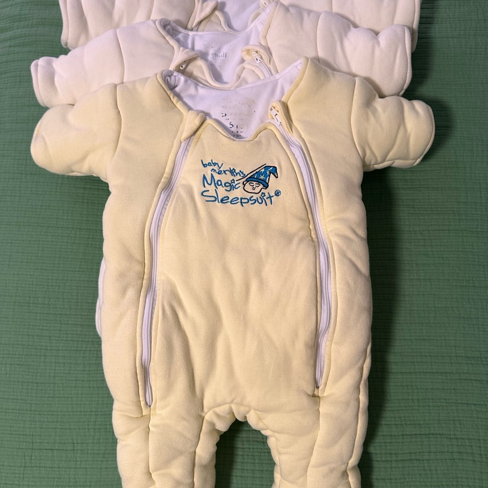 Baby Merlin's Magic Sleepsuit in Cream / Yellow